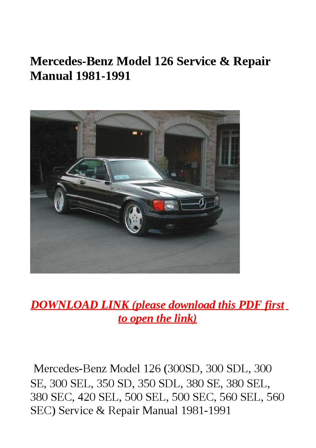 Mercedes Benz Repair Manual Download